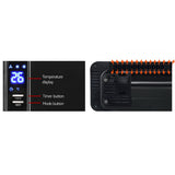 Devanti 2000W Black Wall-Mounted Ceramic Heater - Rear View