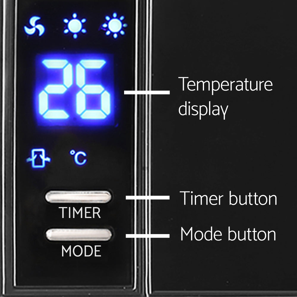 Devanti 2000W Black Wall-Mounted Ceramic Heater