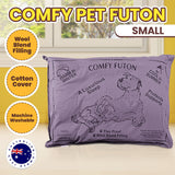 Aussie Made Comfy Pet Futon Dog 74cm Wool Blend Small - Dusk - Top-Down View
