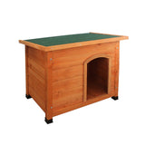 Little Buddies Wooden Flat Roof Dog Kennel - Small - Front View