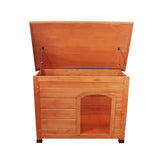 Little Buddies Wooden Flat Roof Dog Kennel - Small - Side View