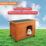 Little Buddies Wooden Flat Roof Dog Kennel - Small - Extra Image