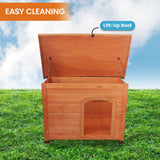 Little Buddies Weatherproof Wooden Flat Roof Dog Kennel - Medium - Rear View