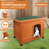 Little Buddies Weatherproof Wooden Flat Roof Dog Kennel - Medium - Extra Image