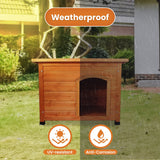 Little Buddies Wooden Flat Roof Dog Kennel - Large - Close-Up Angle