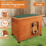 Little Buddies Wooden Flat Roof Dog Kennel - Large - Extra Image