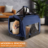 Royale Heavy Duty Soft Collapsible Pet Carrier Travel Friendly Medium - Rear View