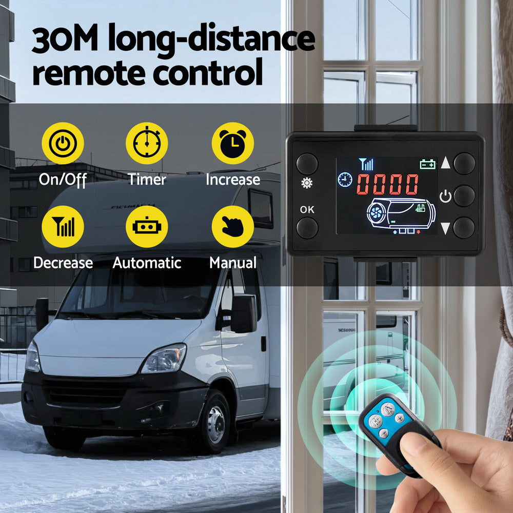Giantz Diesel Air Heater All-in-one 12V 5KW LCD Remote Control for Car RV Indoors 2025 caravan machi