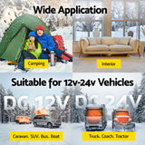 Giantz Diesel Air Heater 12-24V 2KW LCD Display Remote Control for Car Bus RV Indoor Black - Close-Up Angle