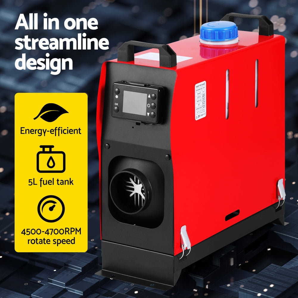 Portable 5KW Diesel Air Heater with LCD Remote Control for Car, RV, and Indoor Use