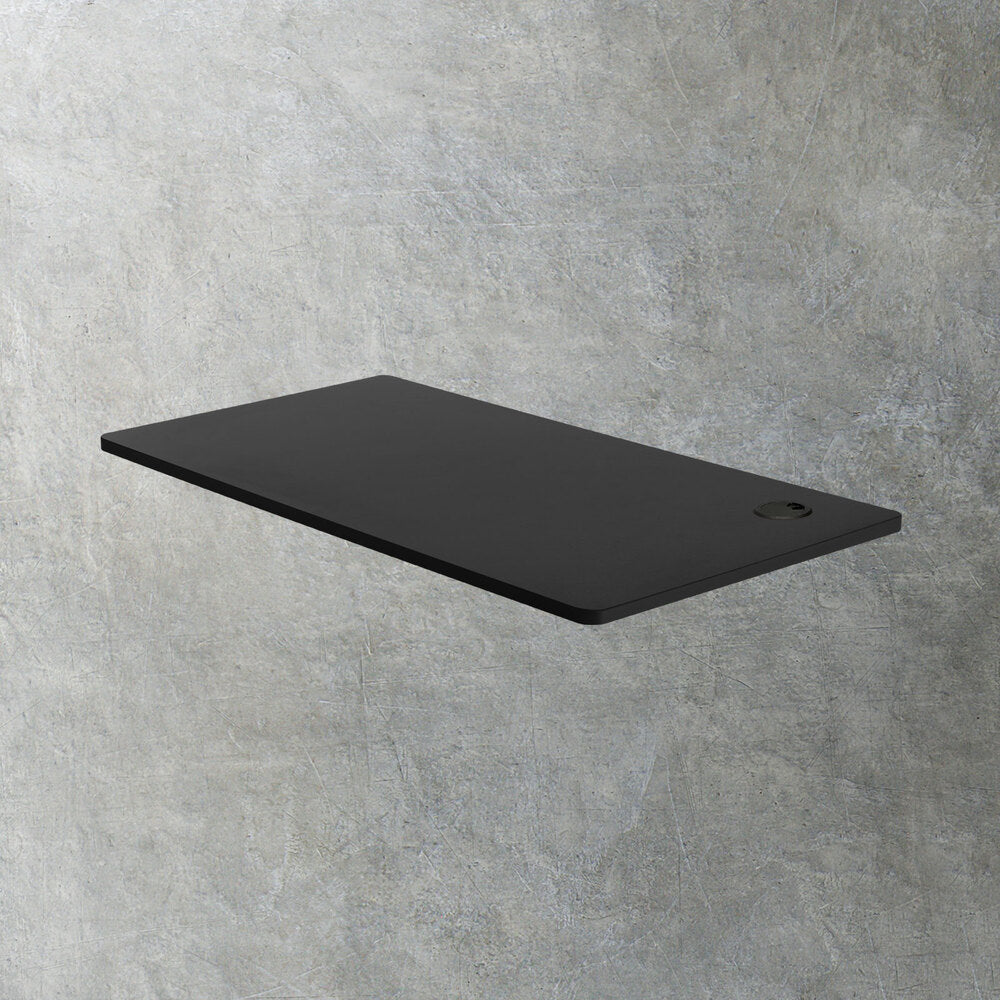 Oikiture Standing Desk Board with Drilled Hole Black 120x60cm