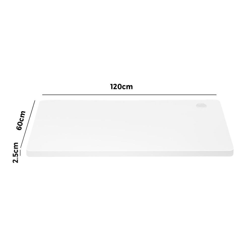 Oikiture Standing Desk Board with Drilled Hole White 120x60cm