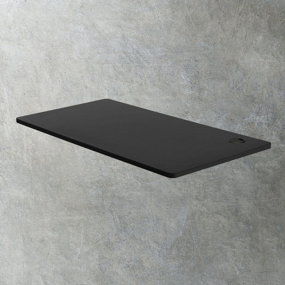 Oikiture Standing Desk Top with Drilled Hole Black 140x70cm