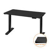 Oikiture Standing Desk Top with Drilled Hole Black 140x70cm - Rear View