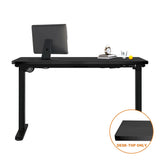 Oikiture Standing Desk Top with Drilled Hole Black 140x70cm - Top-Down View