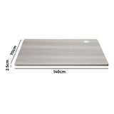 Oikiture Standing Desk Top Adjustable Electric Grey-Oak - Close-Up Angle