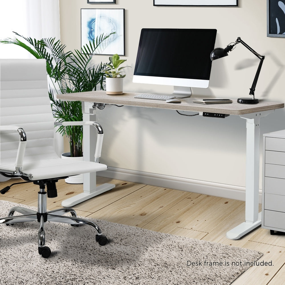 Oikiture Standing Desk Top Adjustable Electric Grey-Oak