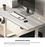 Oikiture Standing Desk Top Adjustable Electric Grey-Oak - Rear View