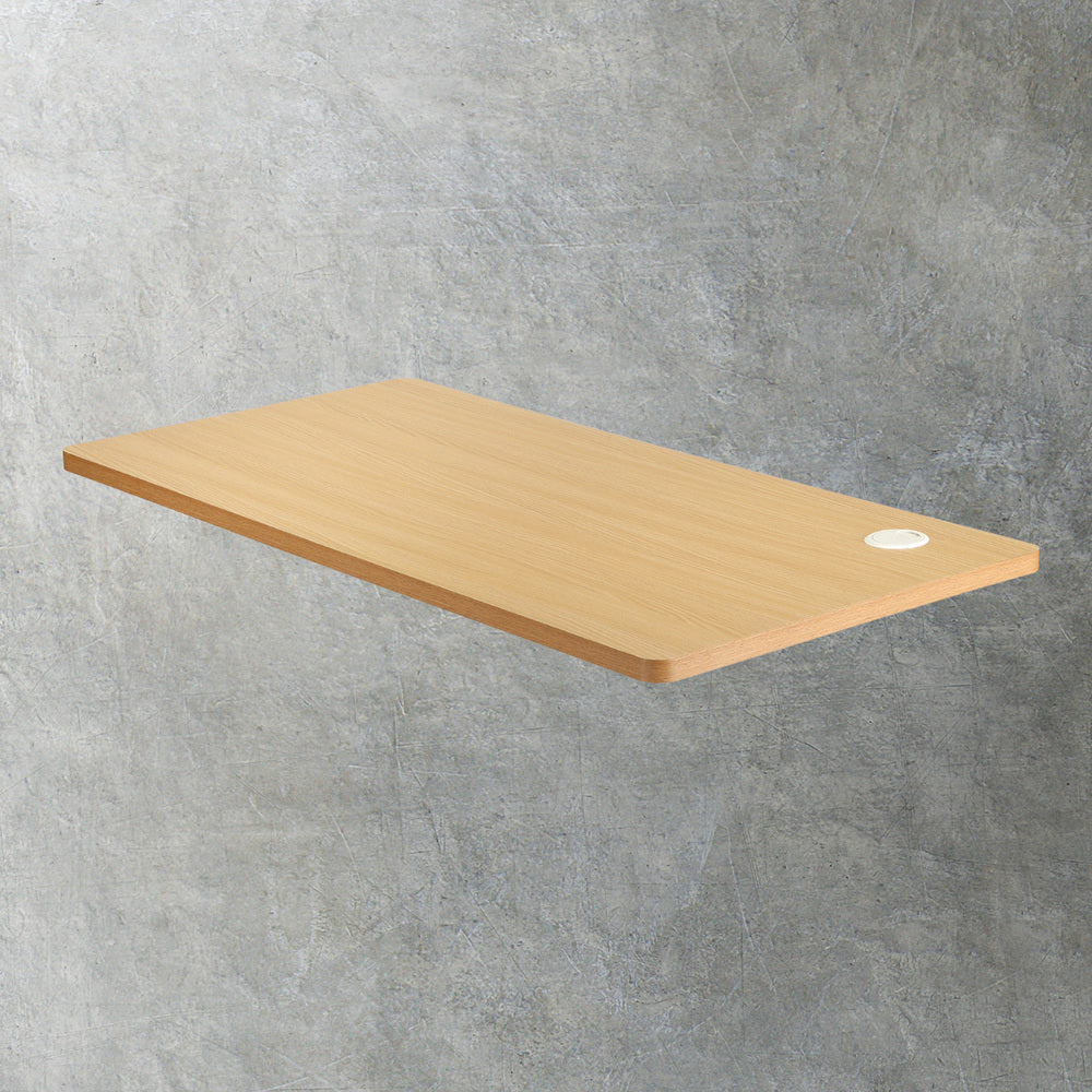 Oikiture Standing Desk Top with Drilled Hole Oak 140x70cm