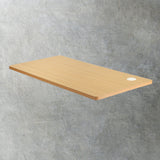 Oikiture Standing Desk Top with Drilled Hole Oak 140x70cm - Side View