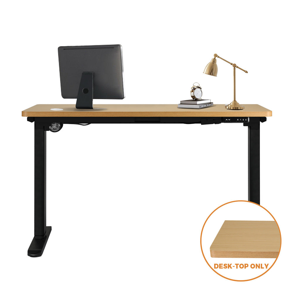Oikiture Standing Desk Top with Drilled Hole Oak 140x70cm