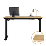 Oikiture Standing Desk Top with Drilled Hole Oak 140x70cm - Rear View