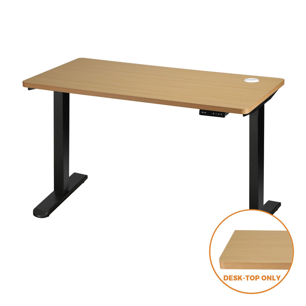 Oikiture Standing Desk Top with Drilled Hole Oak 140x70cm