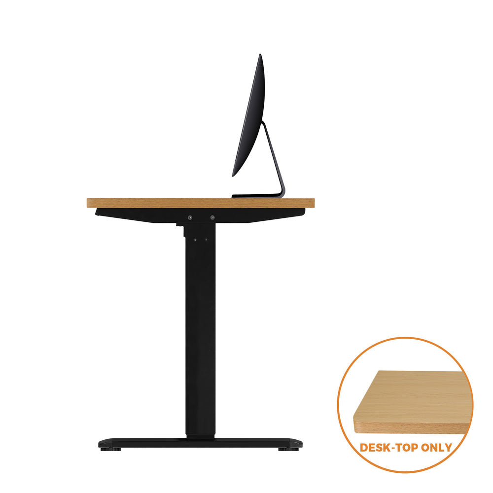 Oikiture Standing Desk Top with Drilled Hole Oak 140x70cm