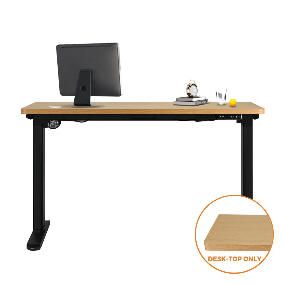 Oikiture Standing Desk Top with Drilled Hole Oak 140x70cm
