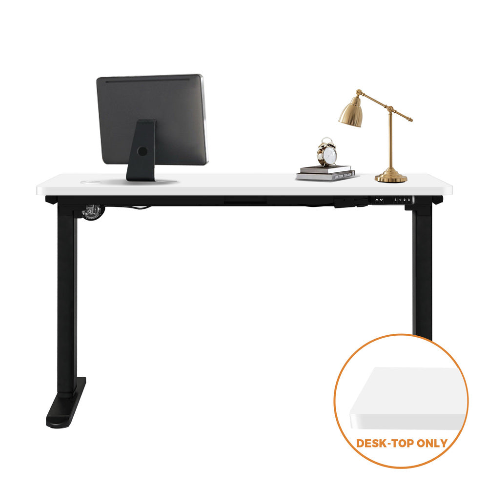 Oikiture Standing Desk Top with Drilled Hole White 140x70cm