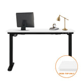 Oikiture Standing Desk Top with Drilled Hole White 140x70cm - Top-Down View