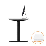 Oikiture Standing Desk Top with Drilled Hole White 140x70cm - Rear View
