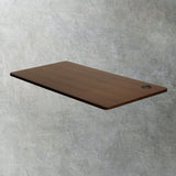 Oikiture Standing Desk Top with Drilled Hole Walnut 140x70cm - Close-Up Angle
