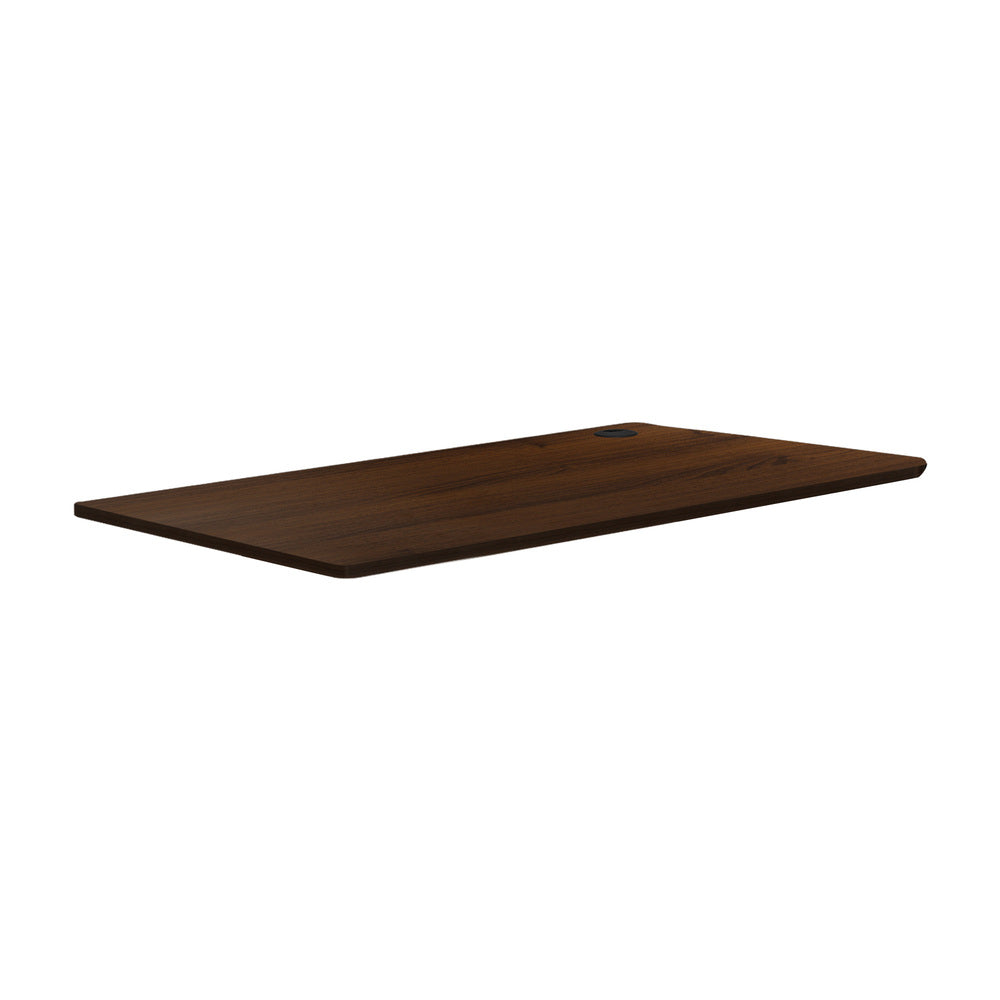 Oikiture Standing Desk Top with Drilled Hole Walnut 140x70cm