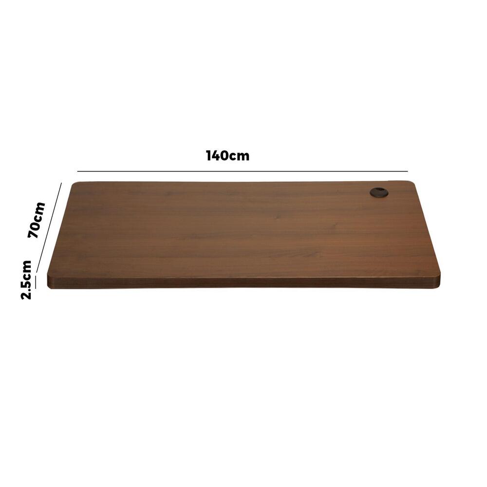 Oikiture Standing Desk Top with Drilled Hole Walnut 140x70cm