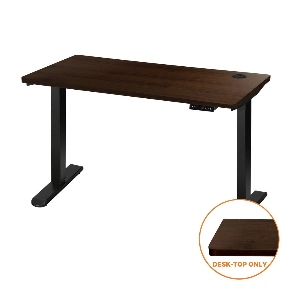 Oikiture Standing Desk Top with Drilled Hole Walnut 140x70cm