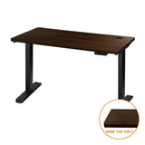 Oikiture Standing Desk Top with Drilled Hole Walnut 140x70cm - Front View