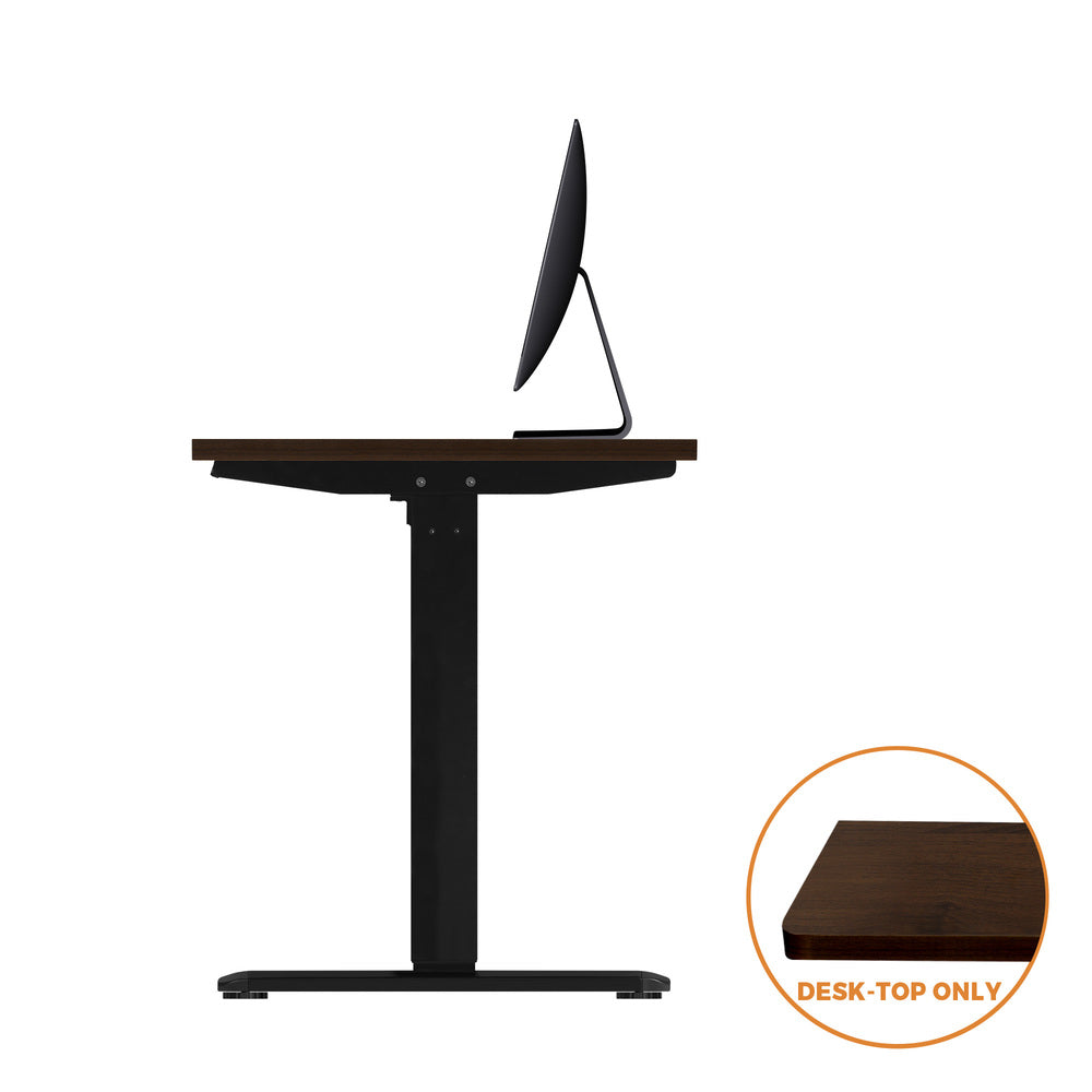 Oikiture Standing Desk Top with Drilled Hole Walnut 140x70cm