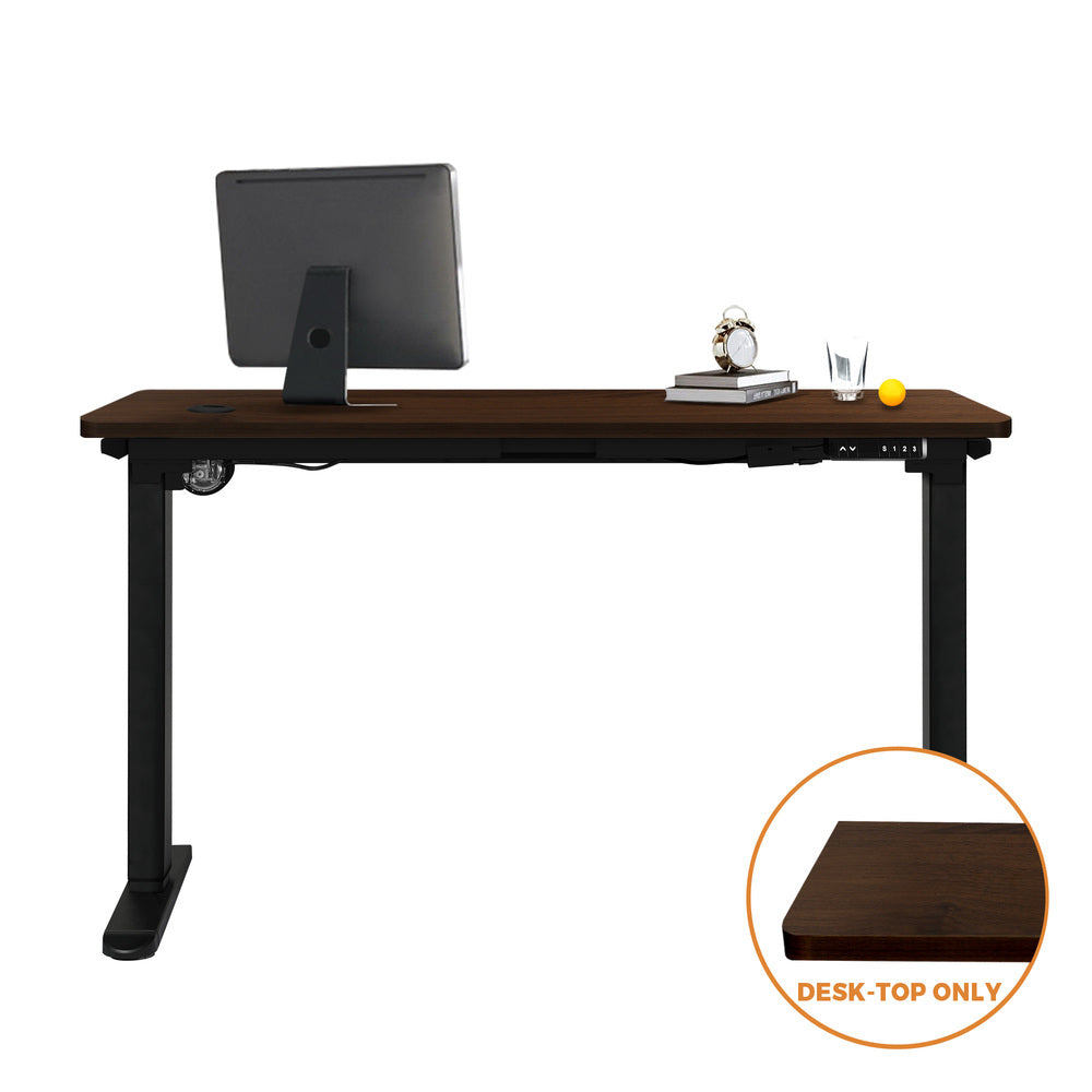 Oikiture Standing Desk Top with Drilled Hole Walnut 140x70cm