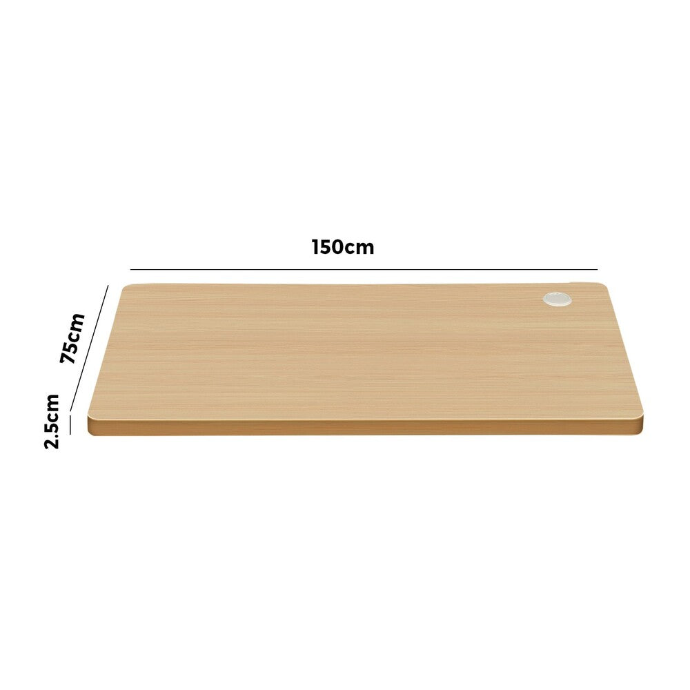Oikiture Standing Desk Top with Drilled Hole OAK 150x75cm