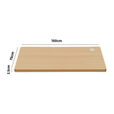 Oikiture Standing Desk Top with Drilled Hole OAK 150x75cm - Side View