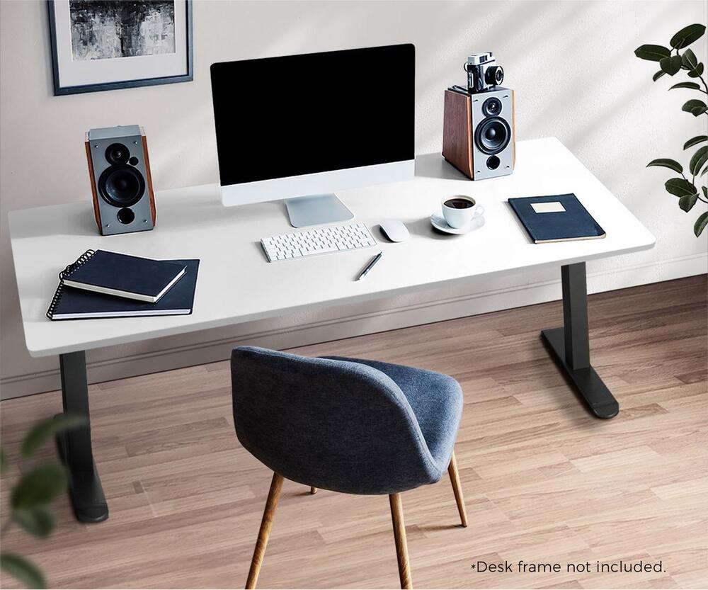 Oikiture Standing Desk Top with Drilled Hole White 150x75cm