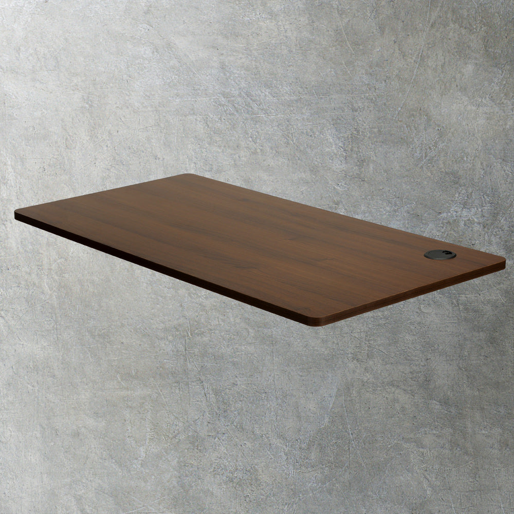 Oikiture Standing Desk Top with Drilled Hole Walnut 150x75cm