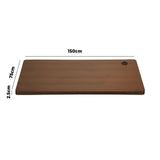 Oikiture Standing Desk Top with Drilled Hole Walnut 150x75cm