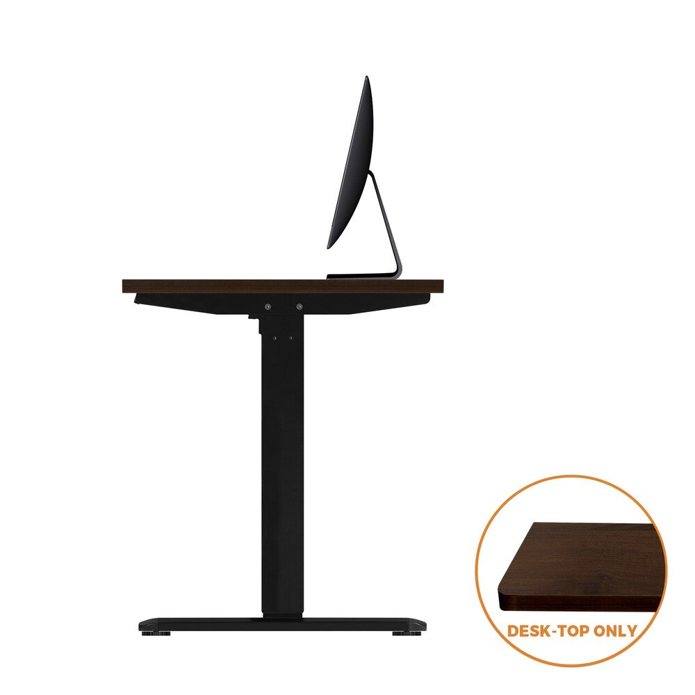 Oikiture Standing Desk Top with Drilled Hole Walnut 150x75cm
