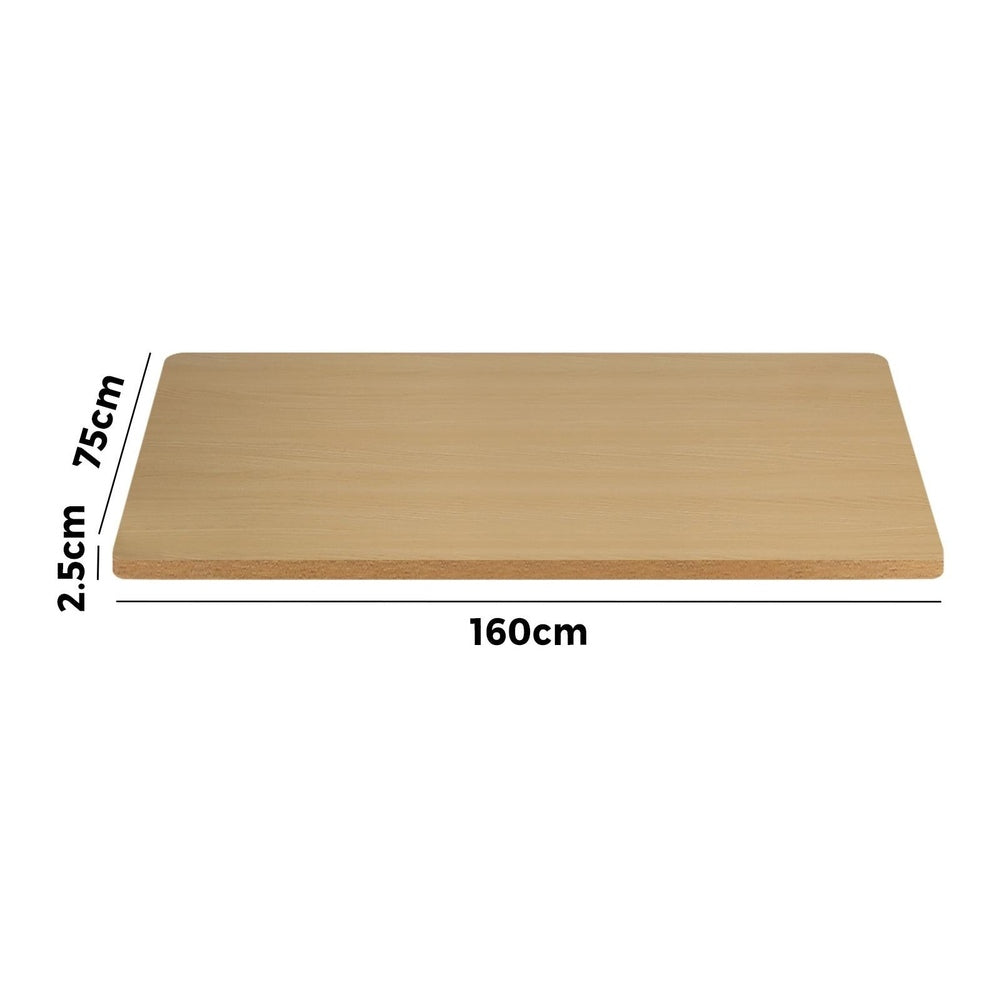 Oikiture Standing Desk Top with Drilled Hole OAK 160x75cm