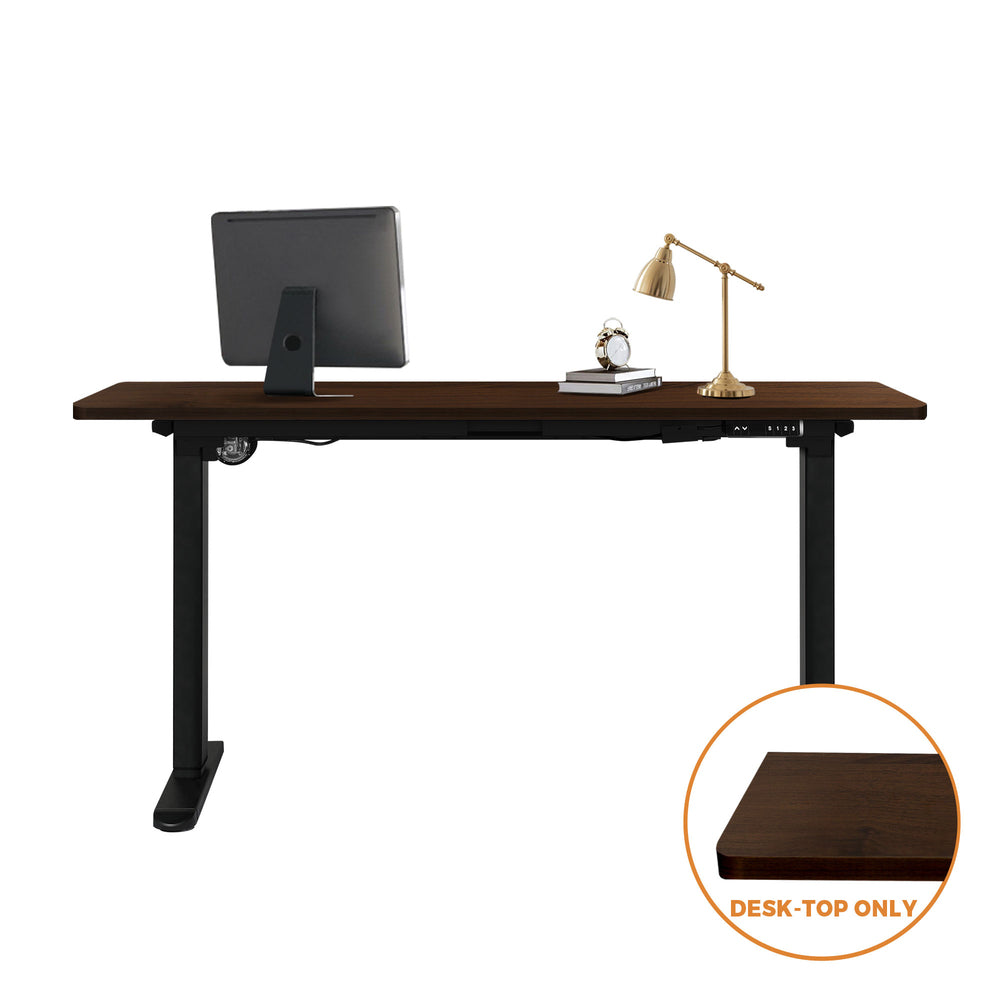 Oikiture Standing Desk Top with Drilled Hole Walnut 160x75cm