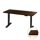 Oikiture Standing Desk Top with Drilled Hole Walnut 160x75cm - Front View
