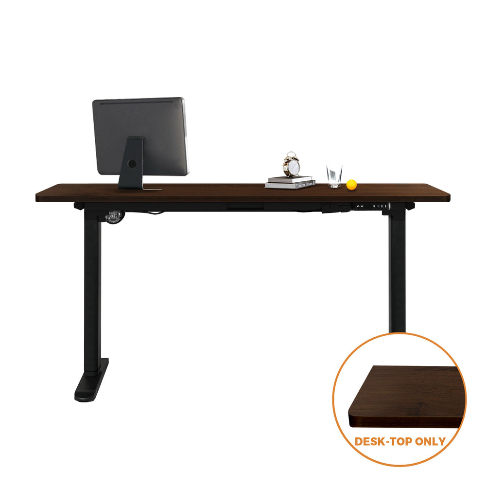 Oikiture Standing Desk Top with Drilled Hole Walnut 160x75cm