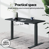 Artiss Standing Desk Top Black 120CM - Top-Down View